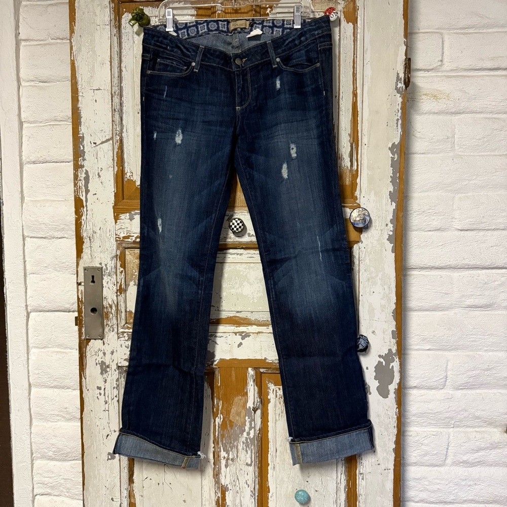 Paige Dark denim Distressed Women maternity Jeans